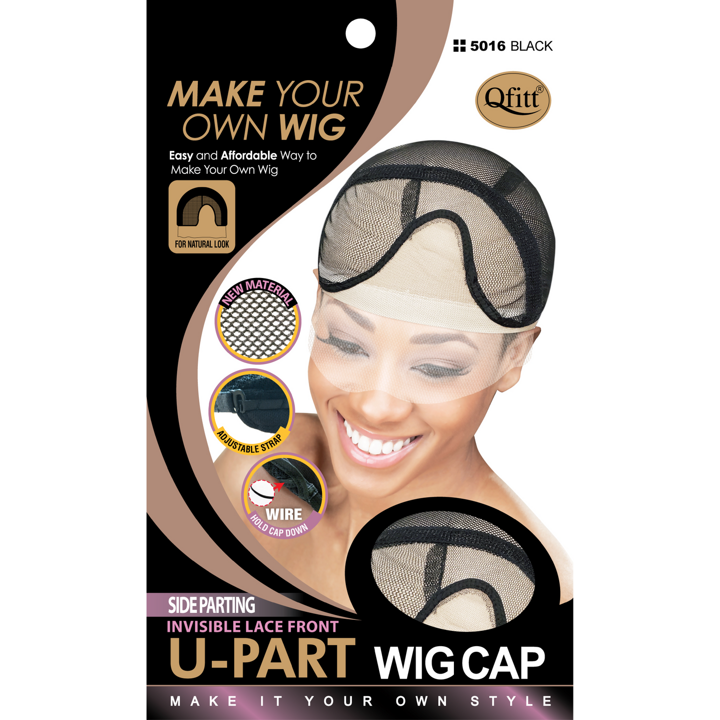 INVISIBLE LACE FRONT U-PART WIG CAP