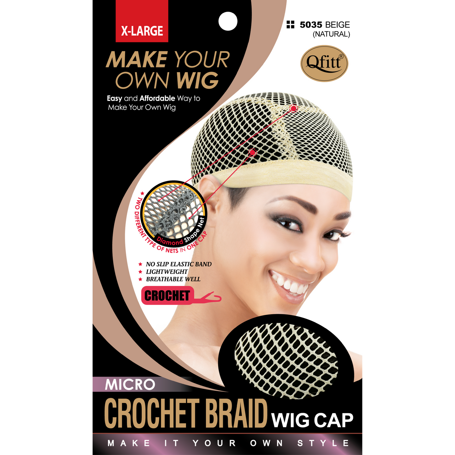 MICRO BRAID CROCHET WIG CAP