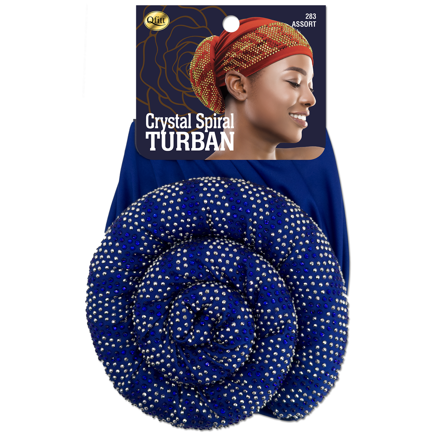 CRYSTAL SPIRAL TURBAN [ASSORT- 6PIECES SET]