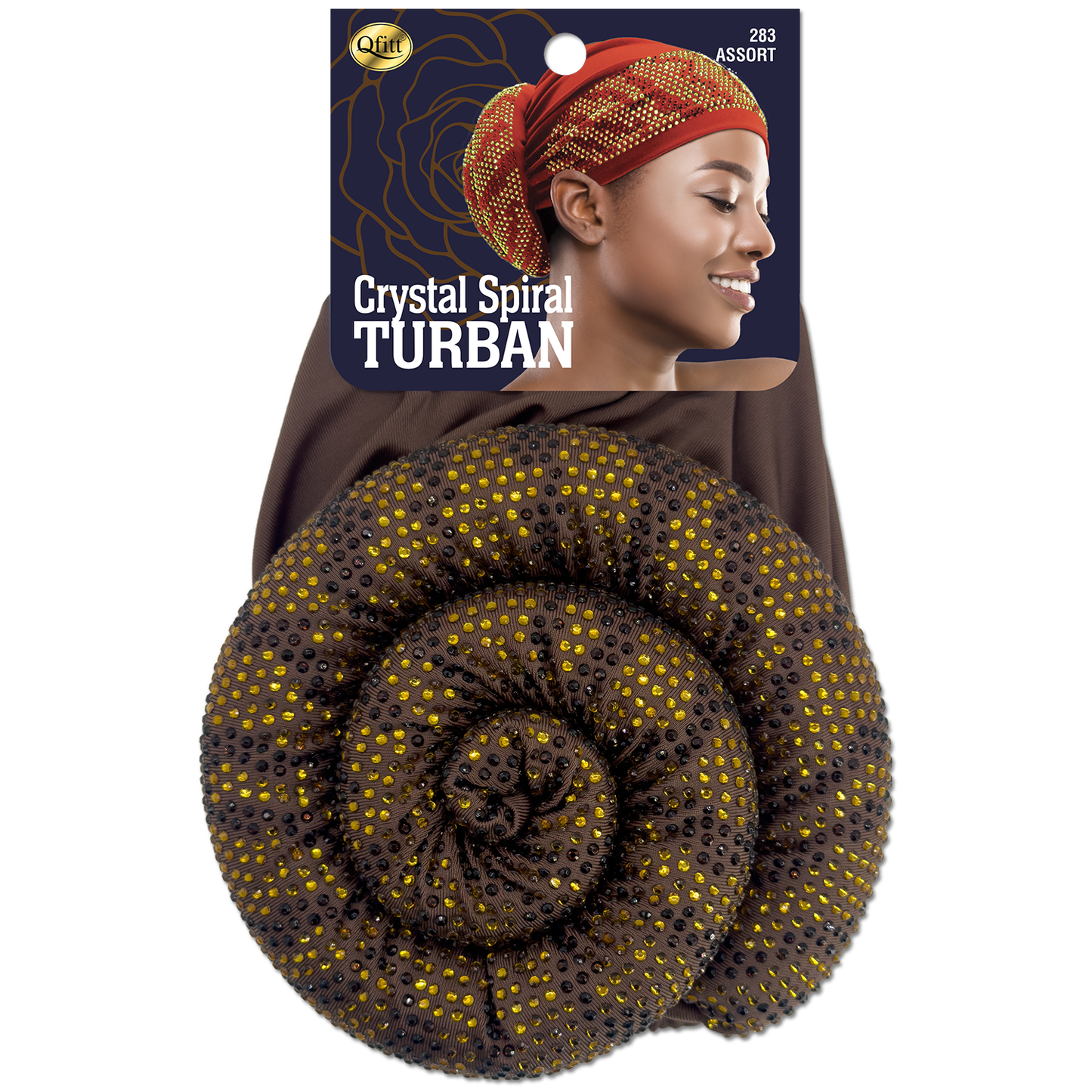 CRYSTAL SPIRAL TURBAN [ASSORT- 6PIECES SET]
