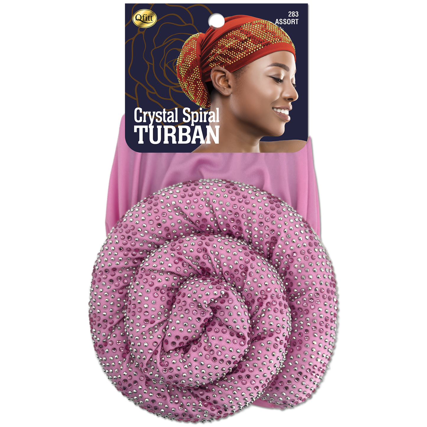 CRYSTAL SPIRAL TURBAN [ASSORT- 6PIECES SET]