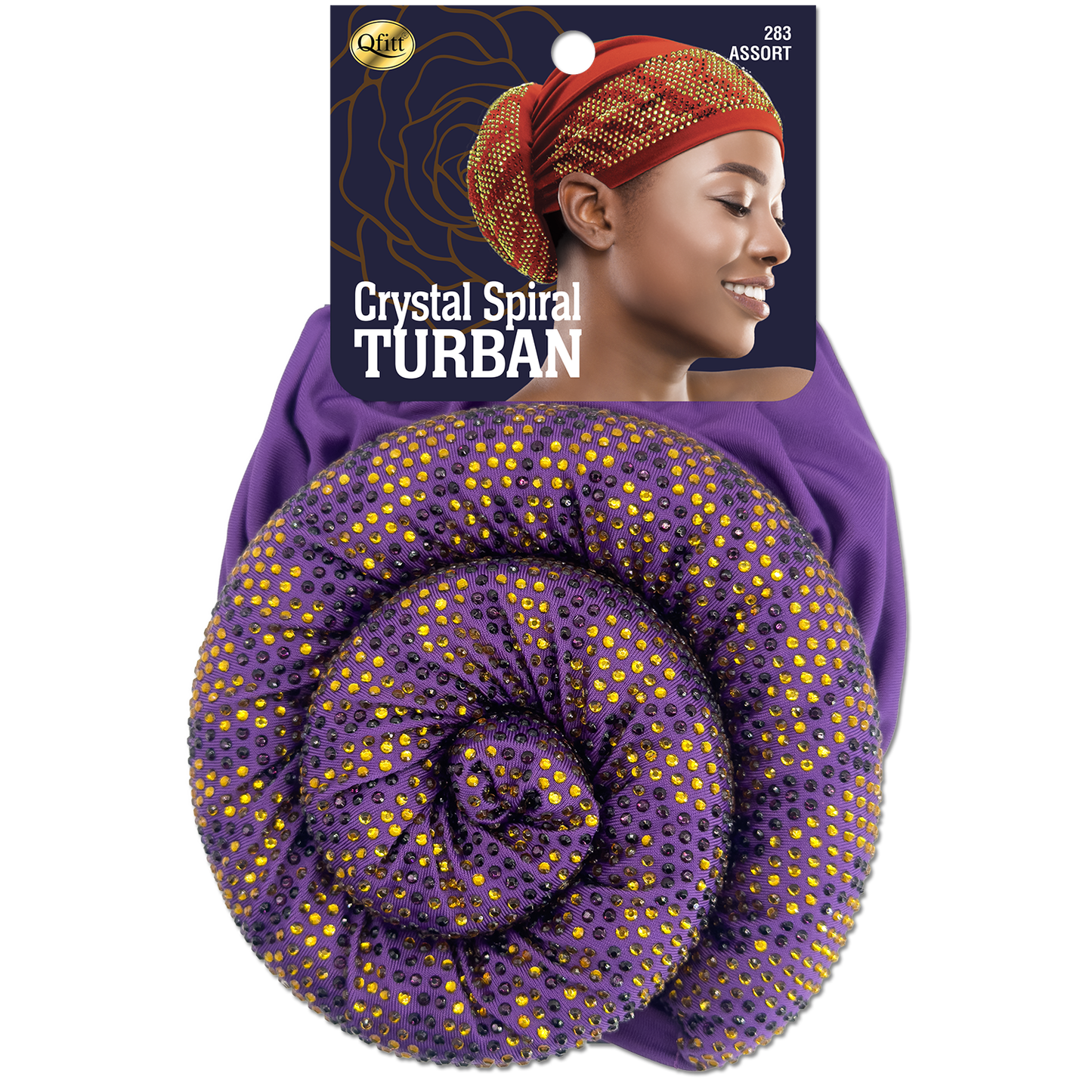 CRYSTAL SPIRAL TURBAN [ASSORT- 6PIECES SET]