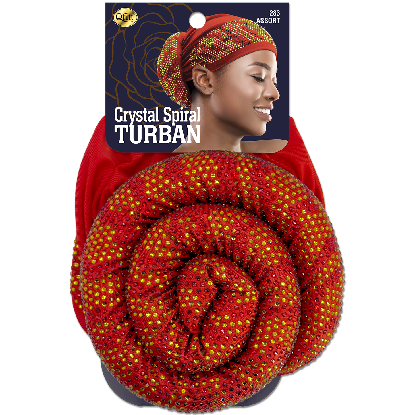 CRYSTAL SPIRAL TURBAN [ASSORT- 6PIECES SET]