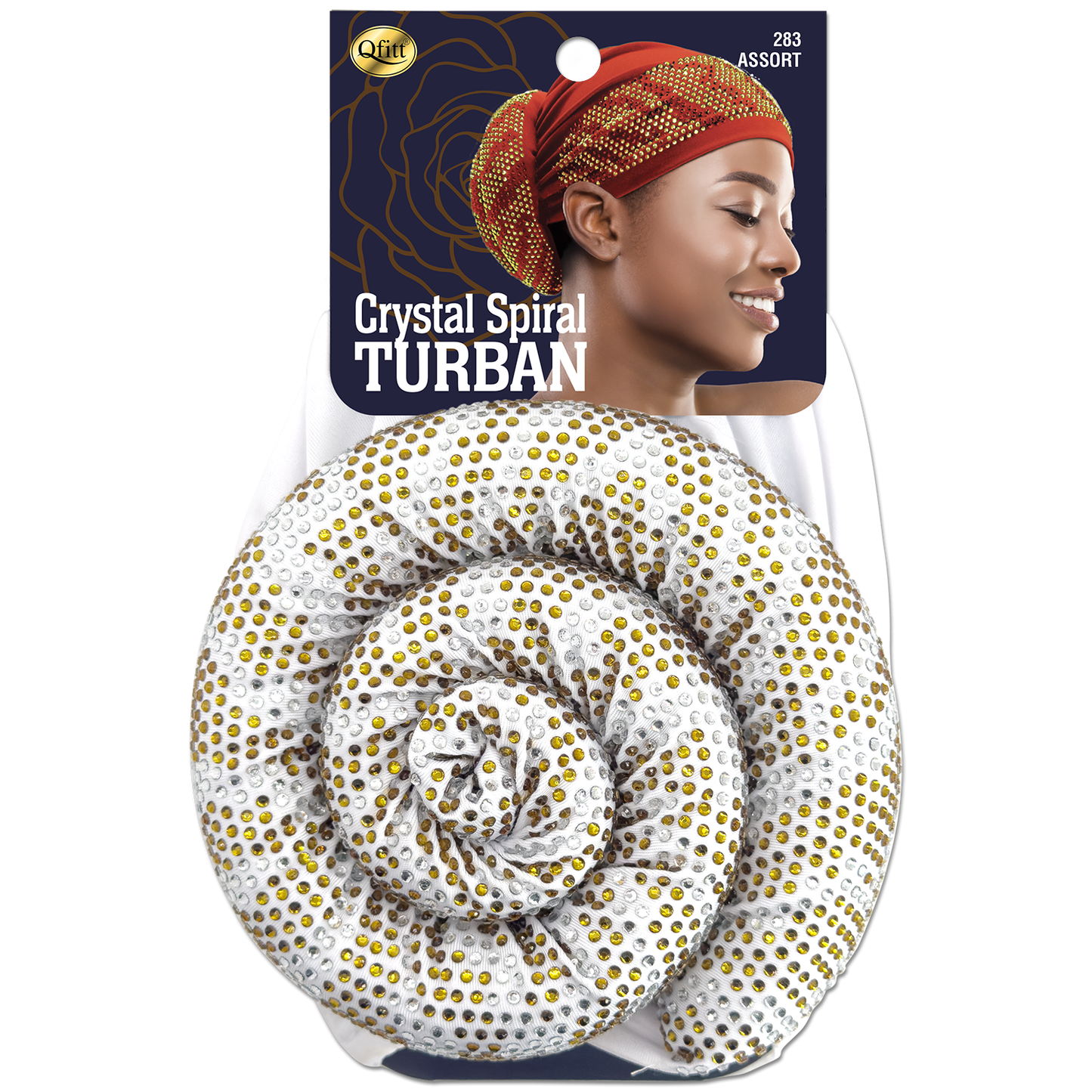 CRYSTAL SPIRAL TURBAN [ASSORT- 6PIECES SET]