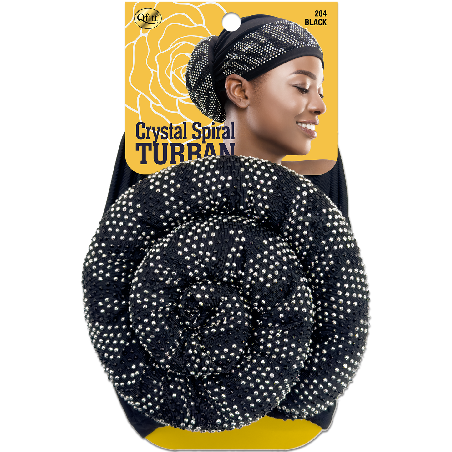 CRYSTAL SPIRAL TURBAN [BLACK]