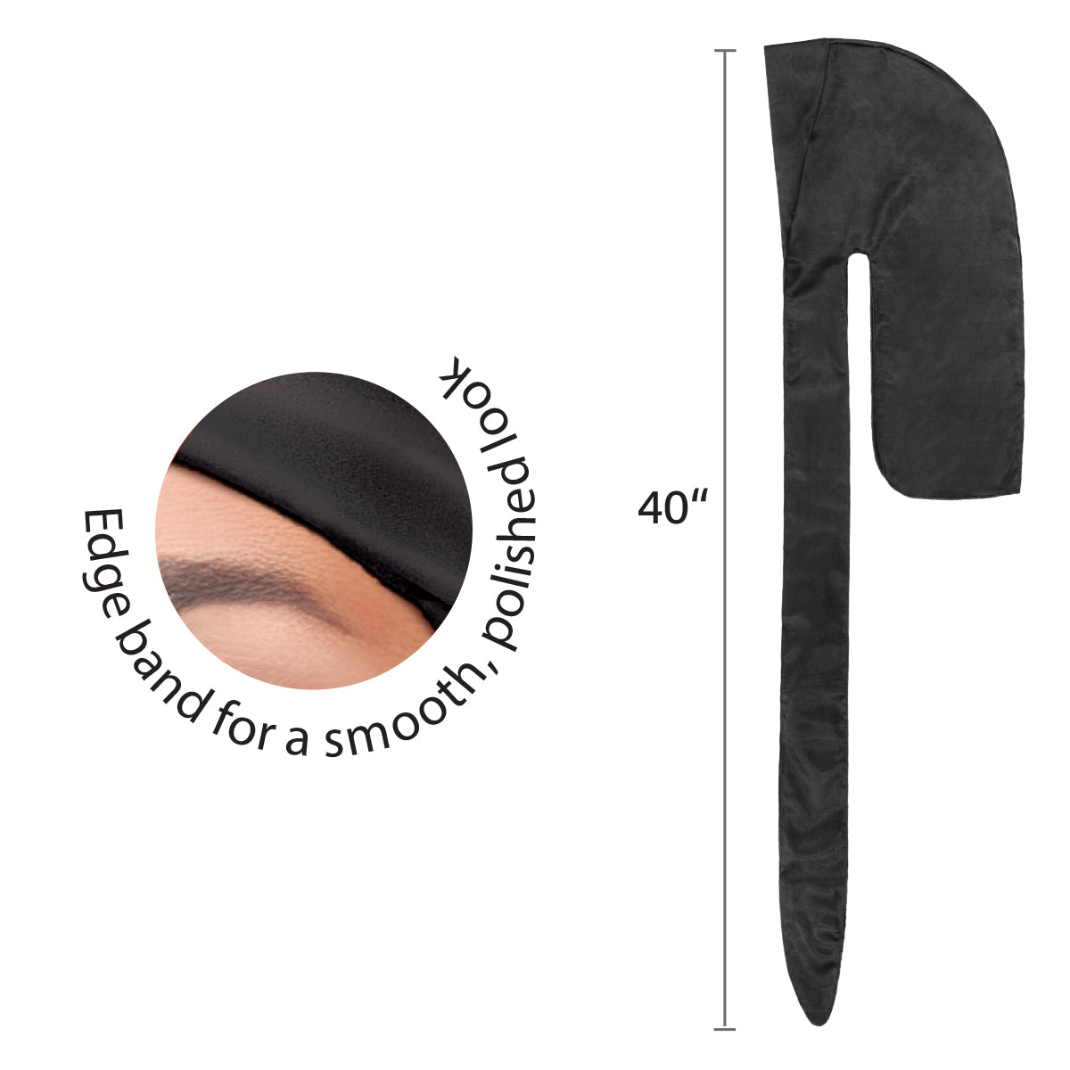 LUX DURAG-STYLE HAIR WRAP [BLACK]