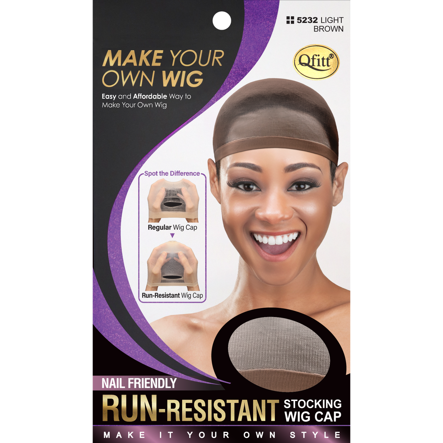 NAIL FRIENDLY RUN-RESISTANT STOCKING WIG CAP