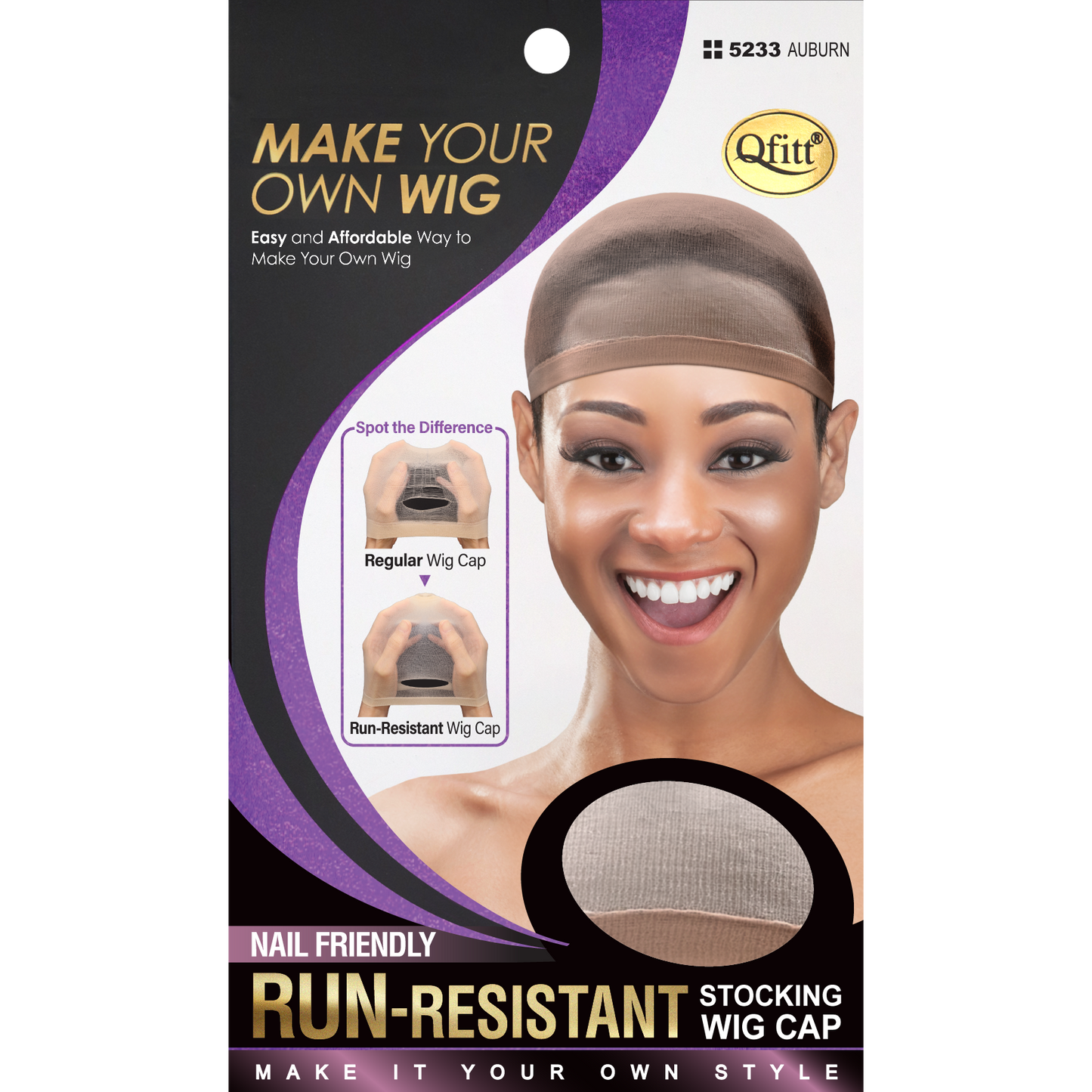 NAIL FRIENDLY RUN-RESISTANT STOCKING WIG CAP