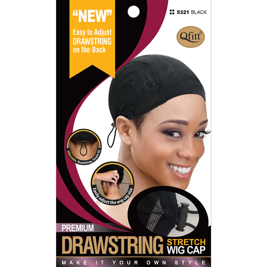 DRAWSTRING STRETCH WIG CAP
