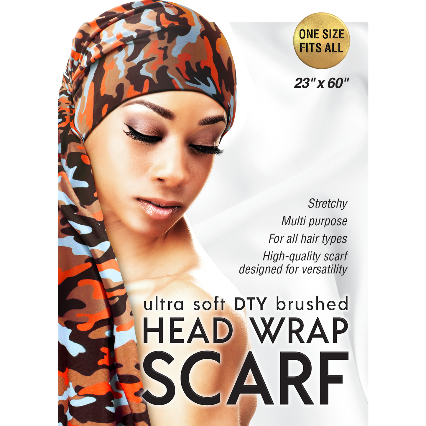 ULTRA SOFT DTY BRUSHED HEAD WRAP SCARF [ASSORT-12 PIECE SET]