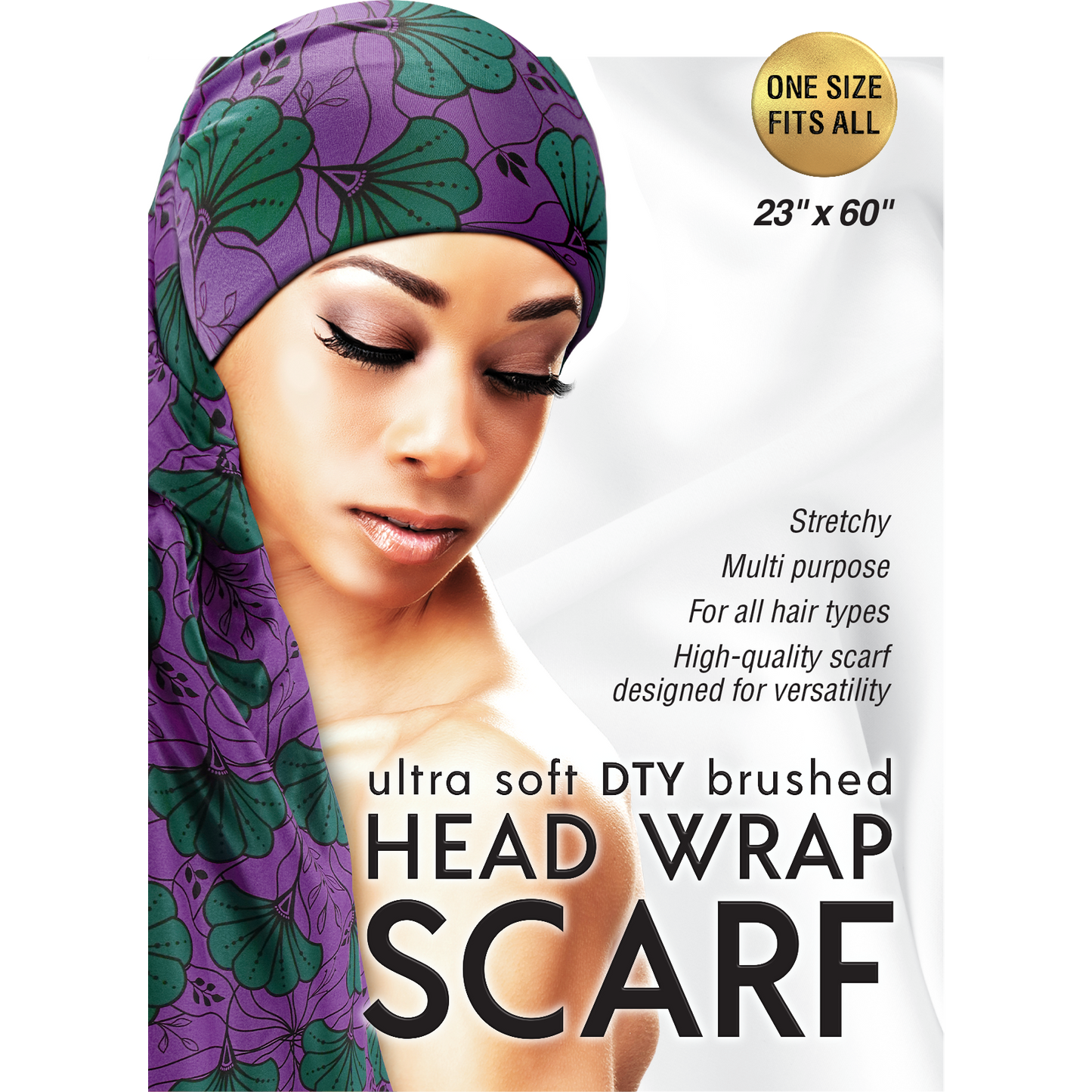 ULTRA SOFT DTY BRUSHED HEAD WRAP SCARF [ASSORT-12 PIECE SET]