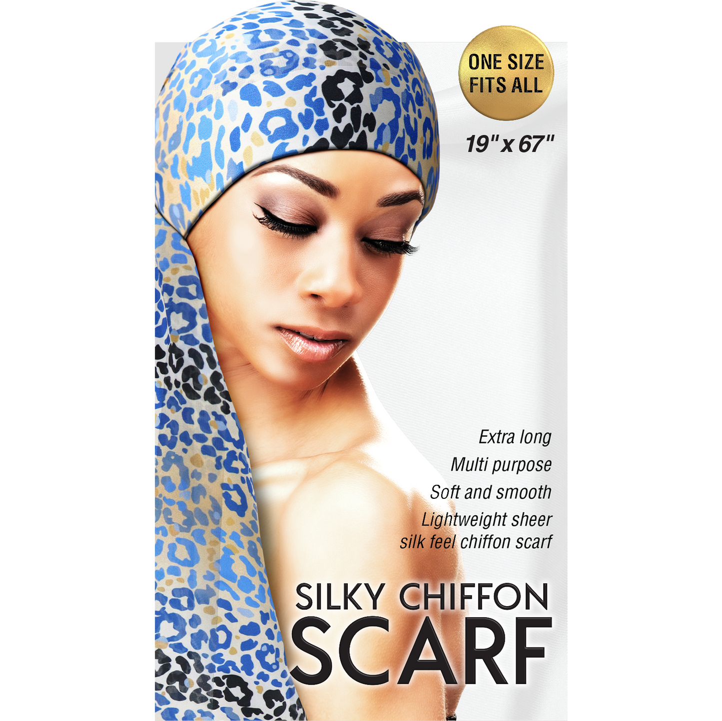 SILKY CHIFFON SCARF [ASSORT-12 PIECE SET]