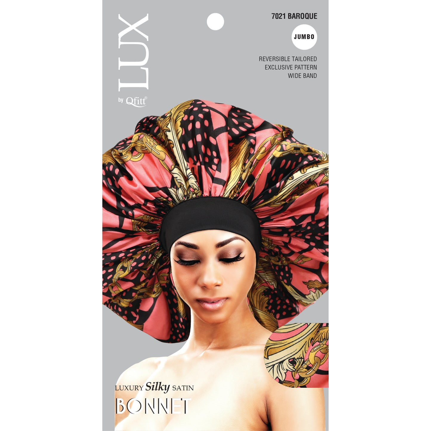 JUMBO LUXURY SILKY SATIN BONNET - PATTERN [ASSORT-6 PIECES SET]