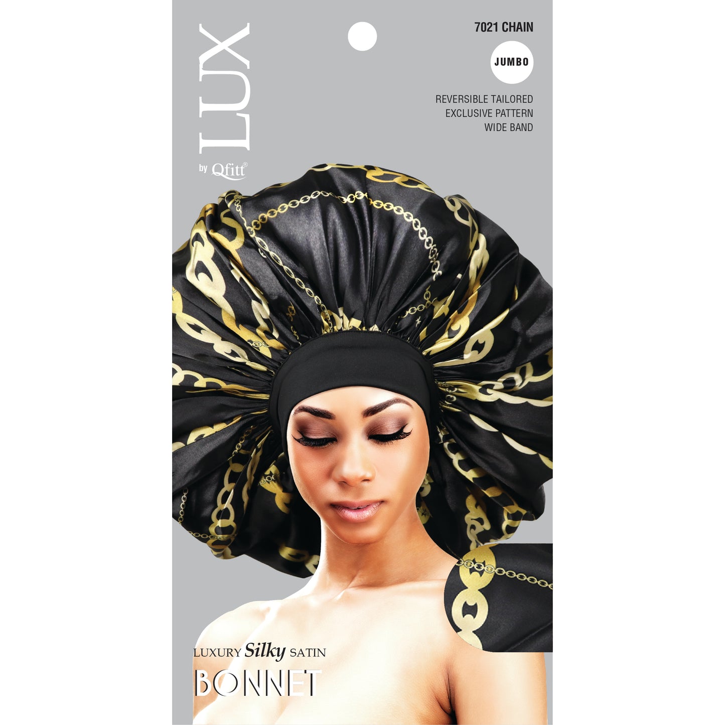 JUMBO LUXURY SILKY SATIN BONNET - PATTERN [ASSORT-6 PIECES SET]