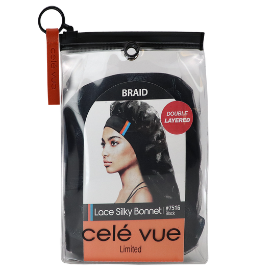 BRAID LACE SILKY BONNET [BLACK]