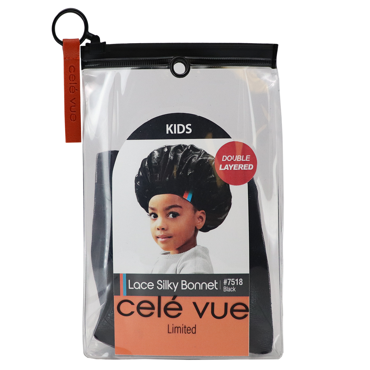 KIDS LACE SILKY BONNET [BLACK]