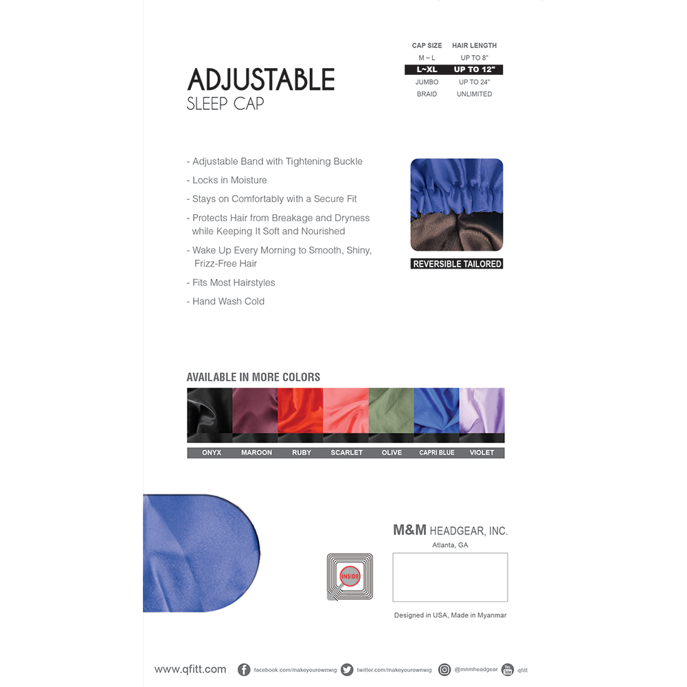 LUX ADJUSTABLE SLEEP CAP XL [ASSORT-6PIECES SET]