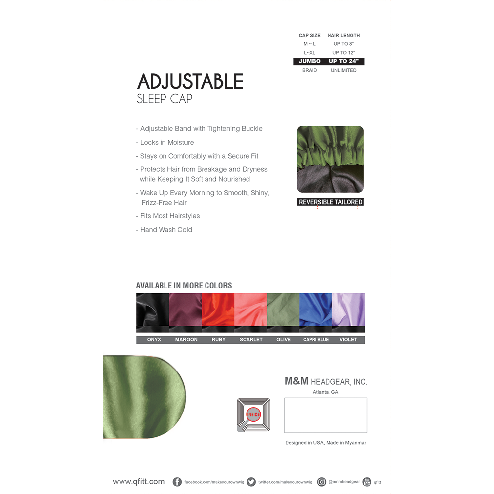 LUX ADJUSTABLE SLEEP CAP JUMBO [ASSORT-6PIECES SET]