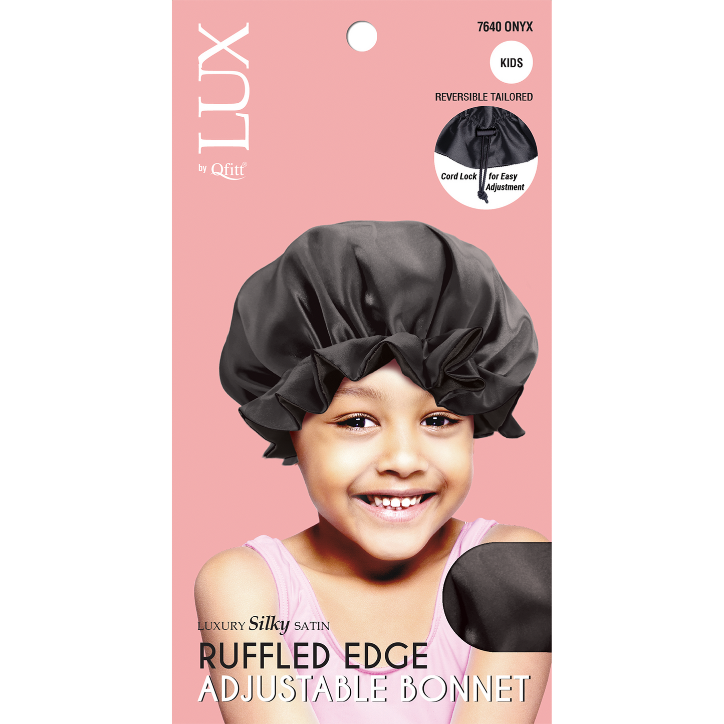 LUX RUFFLED EDGE ADJUSTABLE BONNET KIDS [BLACK]