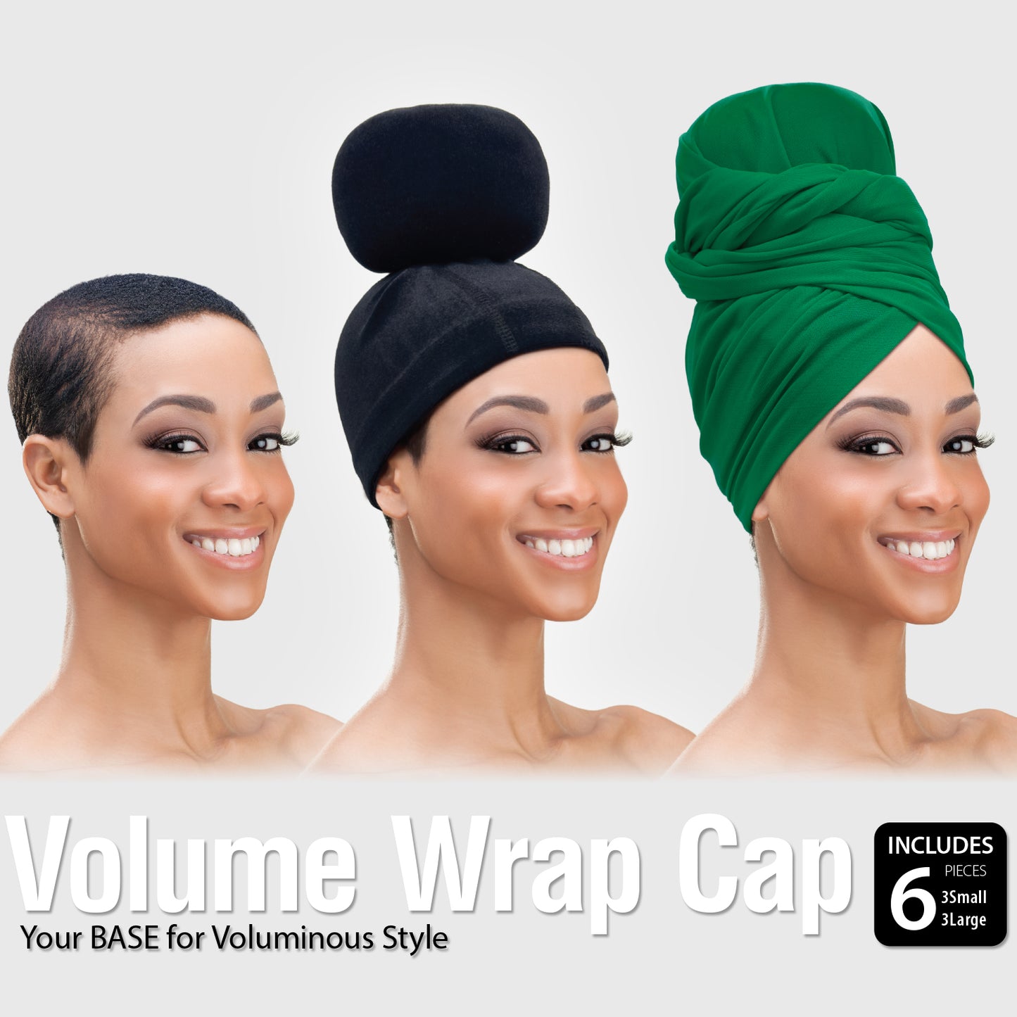 VOLUME WRAP CAP DP BOX [6PCS SET-3Small,3Large]