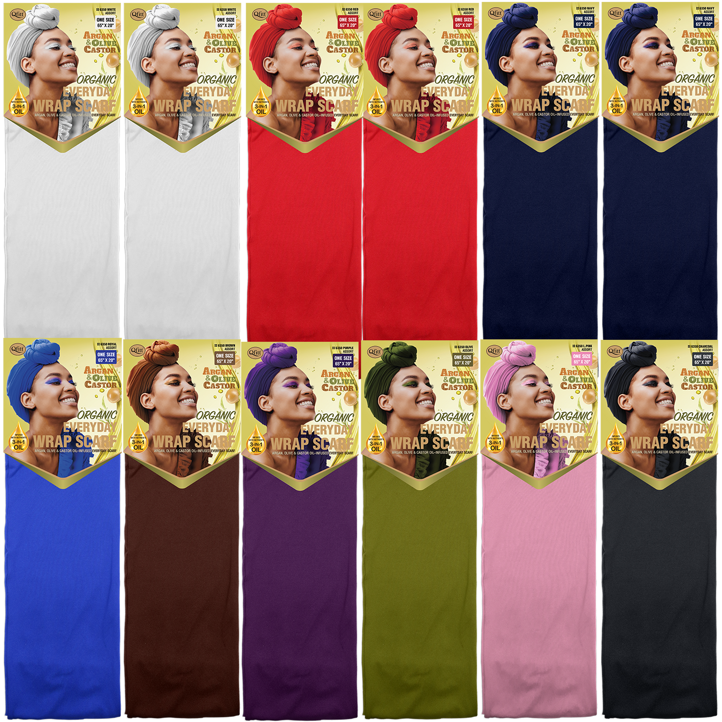 ORGANIC EVERYDAY WRAP SCARF [ASSORT-12PIECES SET]