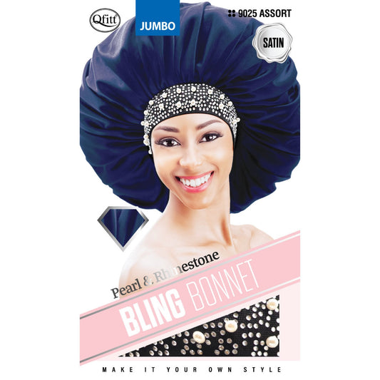BLING SATIN JUMBO BONNET - PEARL - 9025