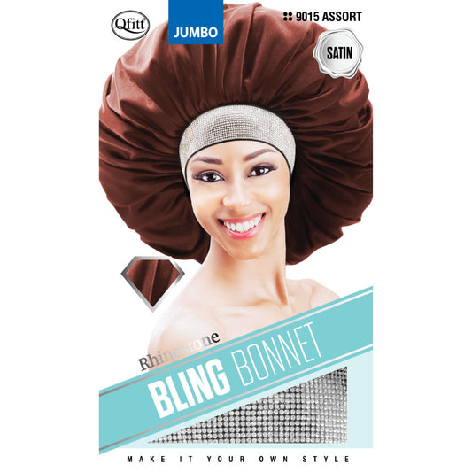 BLING SATIN JUMBO BONNET - RHINESTONE - 9015