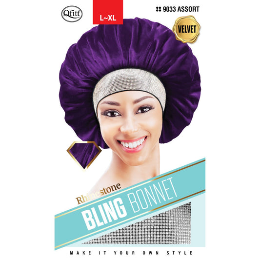 BLING VELVET BONNET - RHINESTONE - 9033