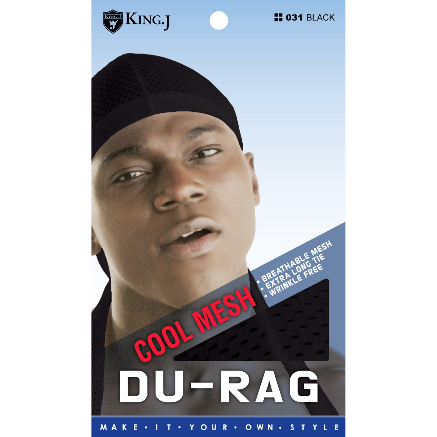 EXTRA-LONG TIE COOL MESH DU-RAG [BLACK]