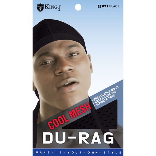 EXTRA-LONG TIE COOL MESH DU-RAG [BLACK]