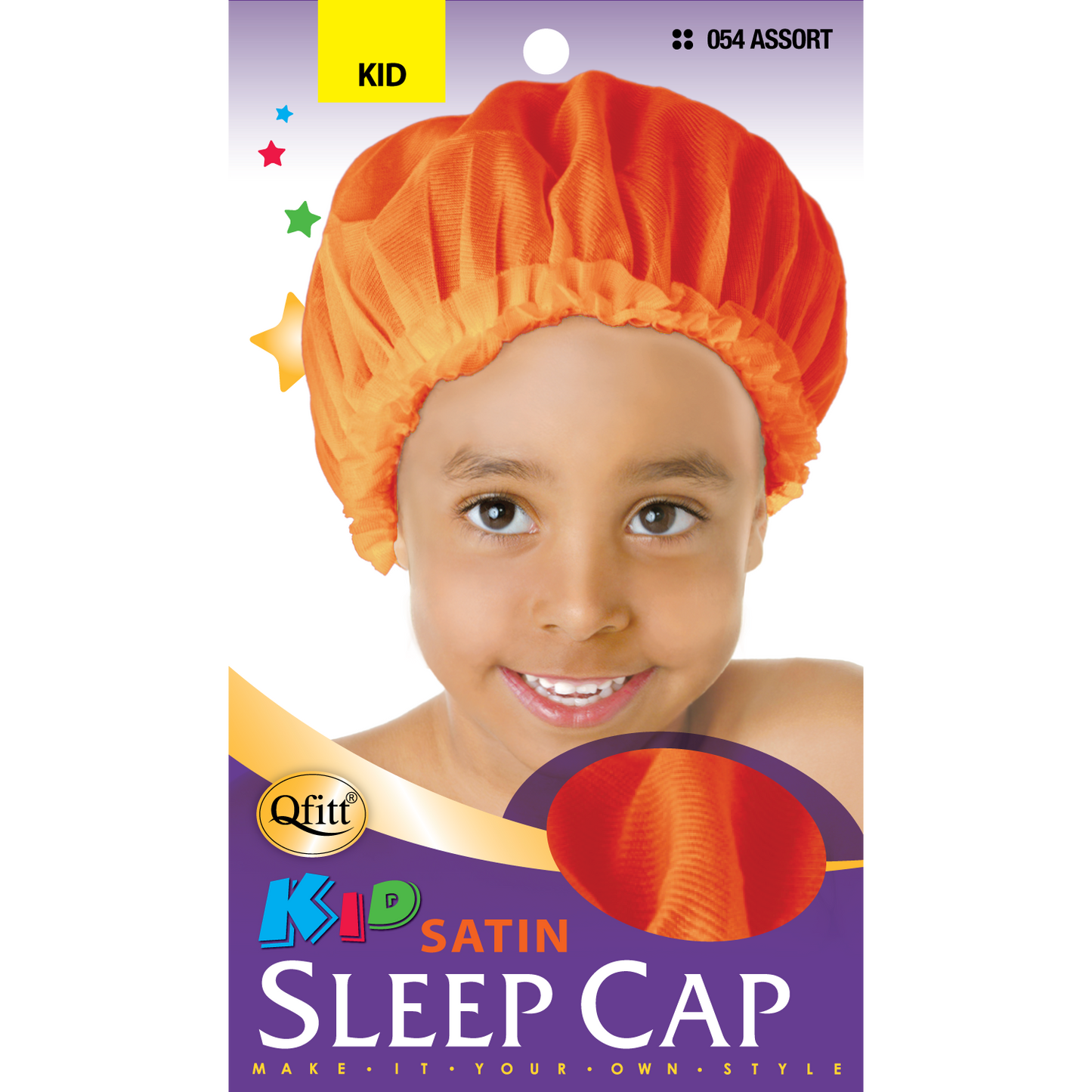 KIDS SATIN SLEEP CAP [ASSORT-12 PIECES SET]