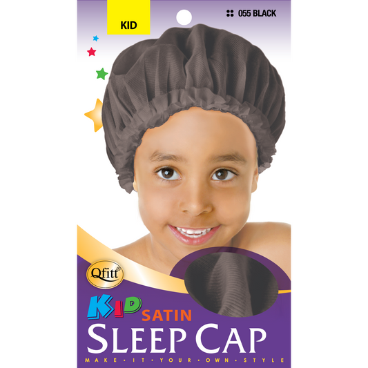 KIDS SATIN SLEEP CAP [BLACK]