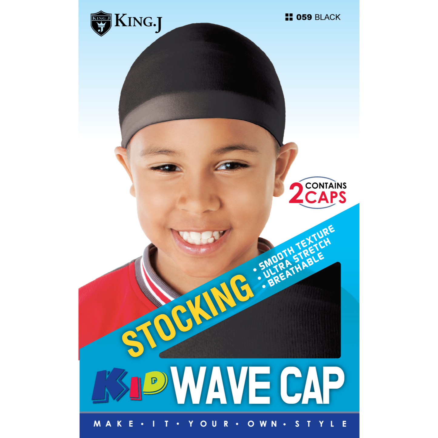 KIDS STOCKING WAVE CAP [BLACK]