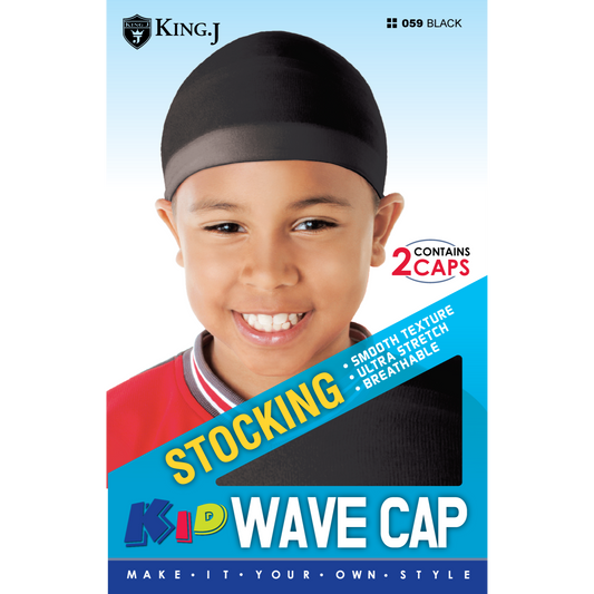 KIDS STOCKING WAVE CAP [BLACK]