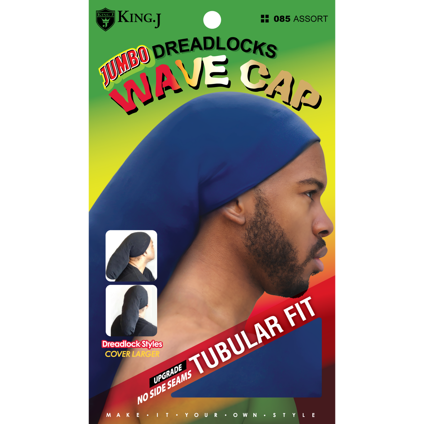 JUMBO DREADLOCKS WAVE CAP [ASSORT-12 PIECES SET]