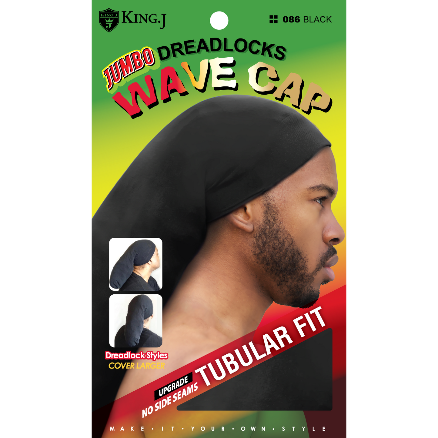 JUMBO DREADLOCKS WAVE CAP [BLACK]