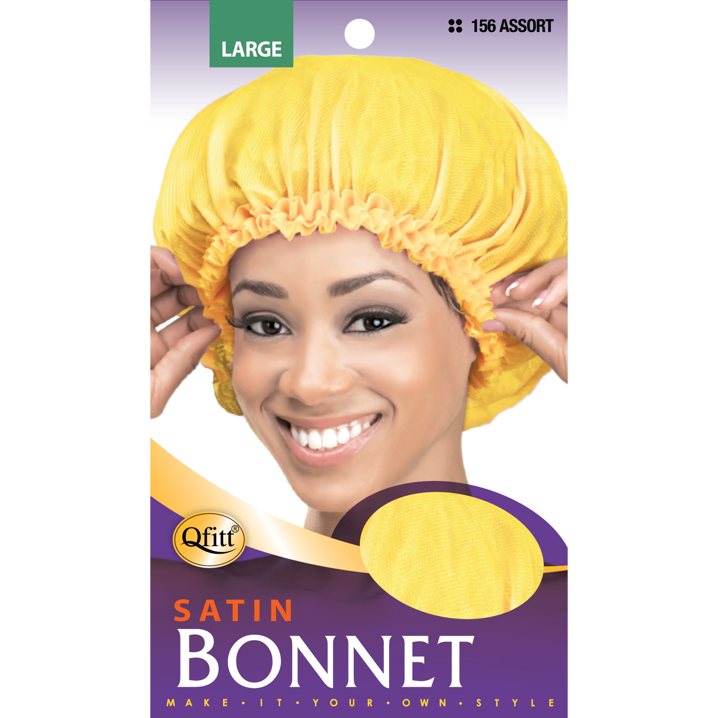 LARGE SATIN BONNET [ASSORT-12 PIECES SET]