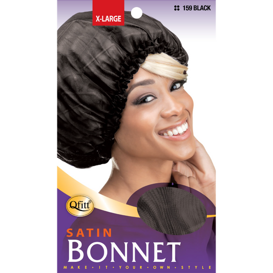 X-LARGE SATIN BONNET [BLACK]