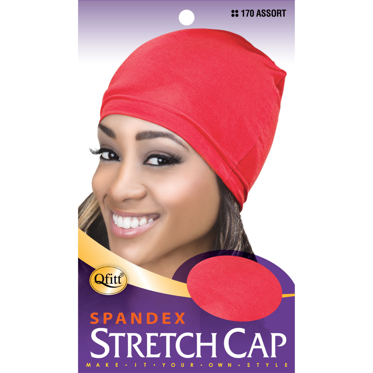SPANDEX STRETCH CAP [ASSORT-12 PIECES SET]