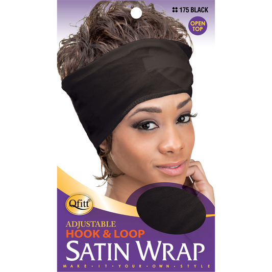 LARGE SATIN WRAP-OPEN TOP [BLACK]