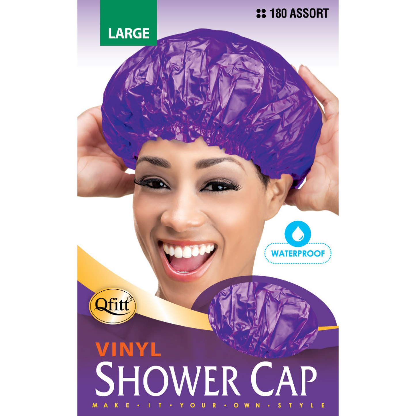 VINYL SHOWER CAP [ASSORT-12 PIECES SET]