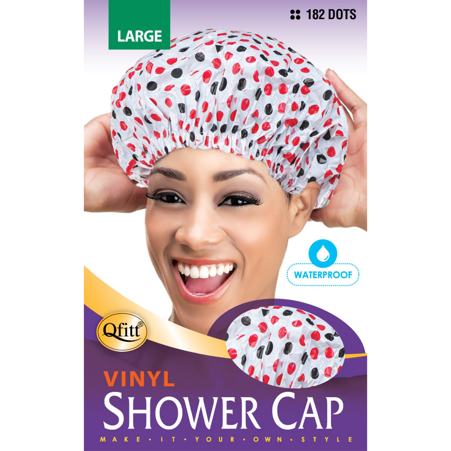 VINYL SHOWER CAP [ASSORT-12 PIECES SET]