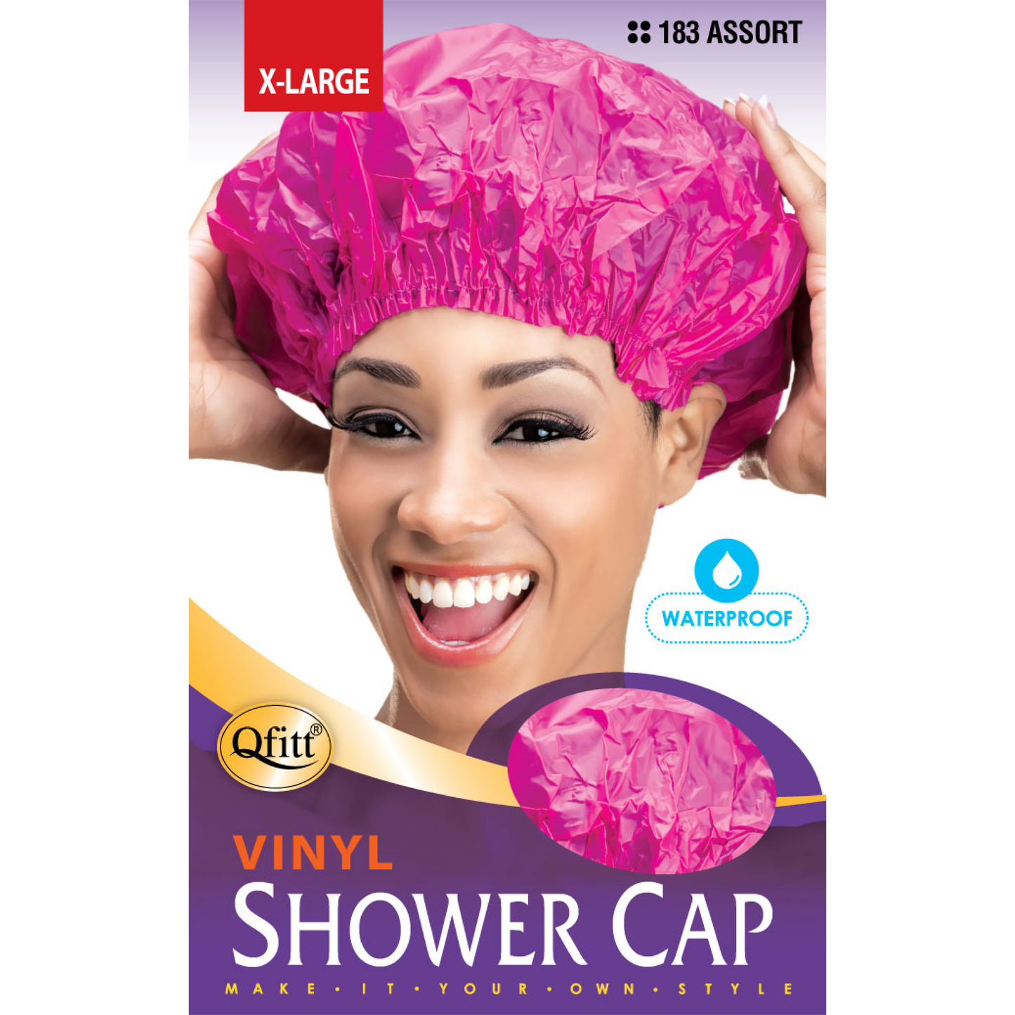 VINYL SHOWER CAP [ASSORT-12 PIECES SET]