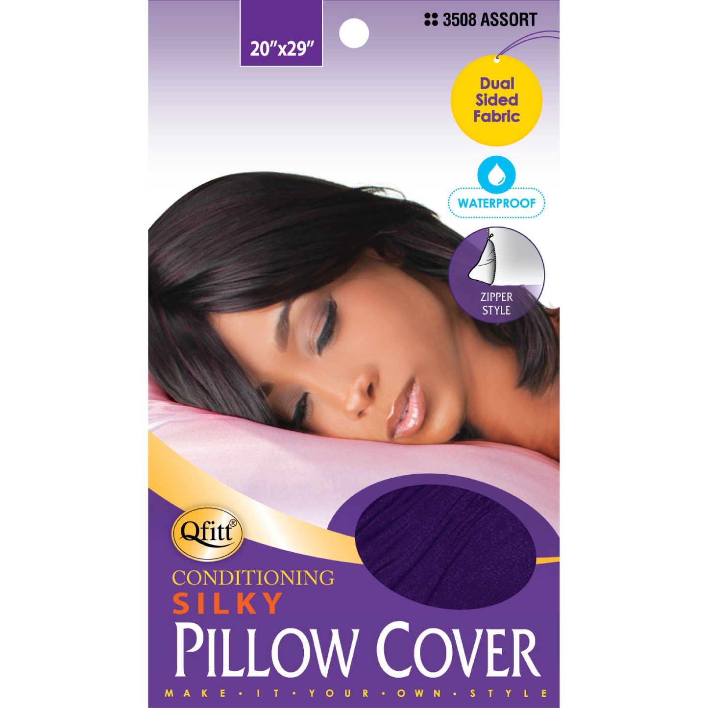 SILKY CONDITIONING PILLOW COVER [ASSORT-12 PiECES SET]