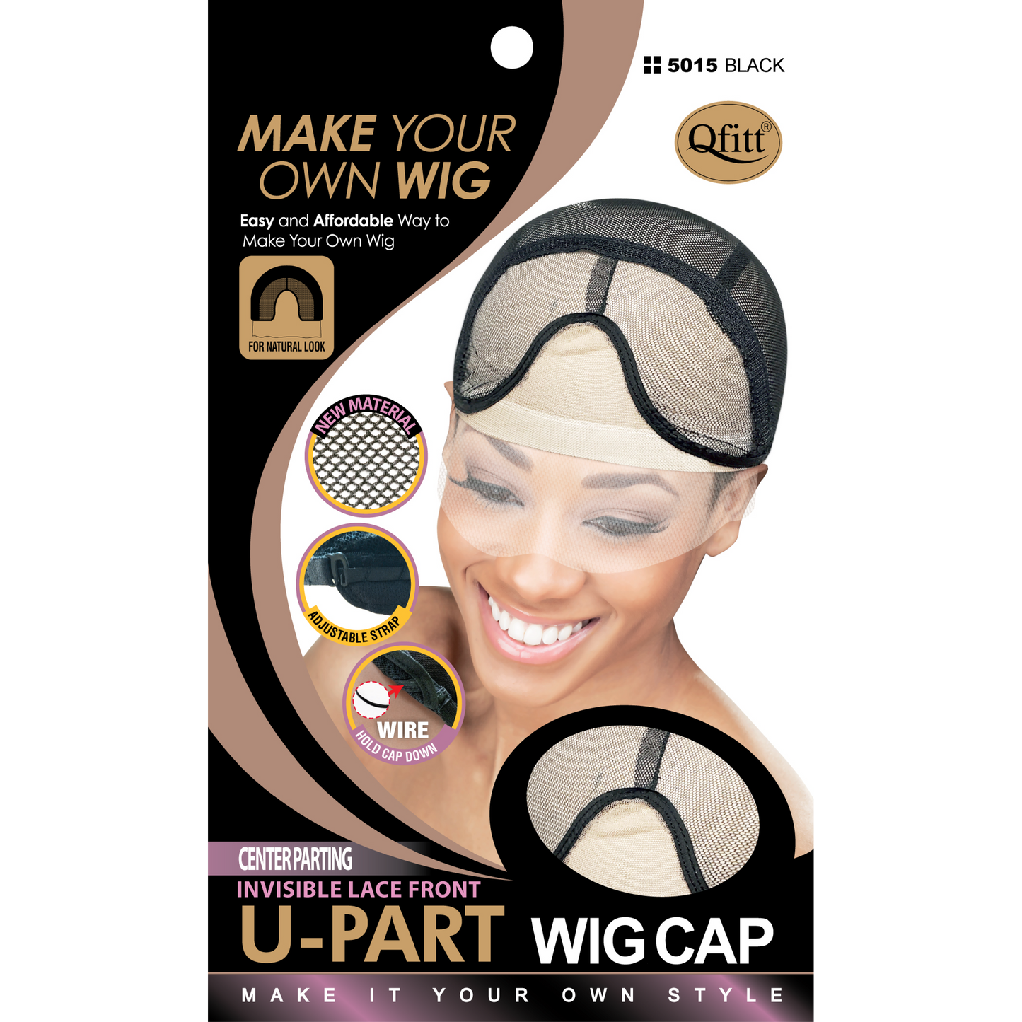 INVISIBLE LACE FRONT U-PART WIG CAP