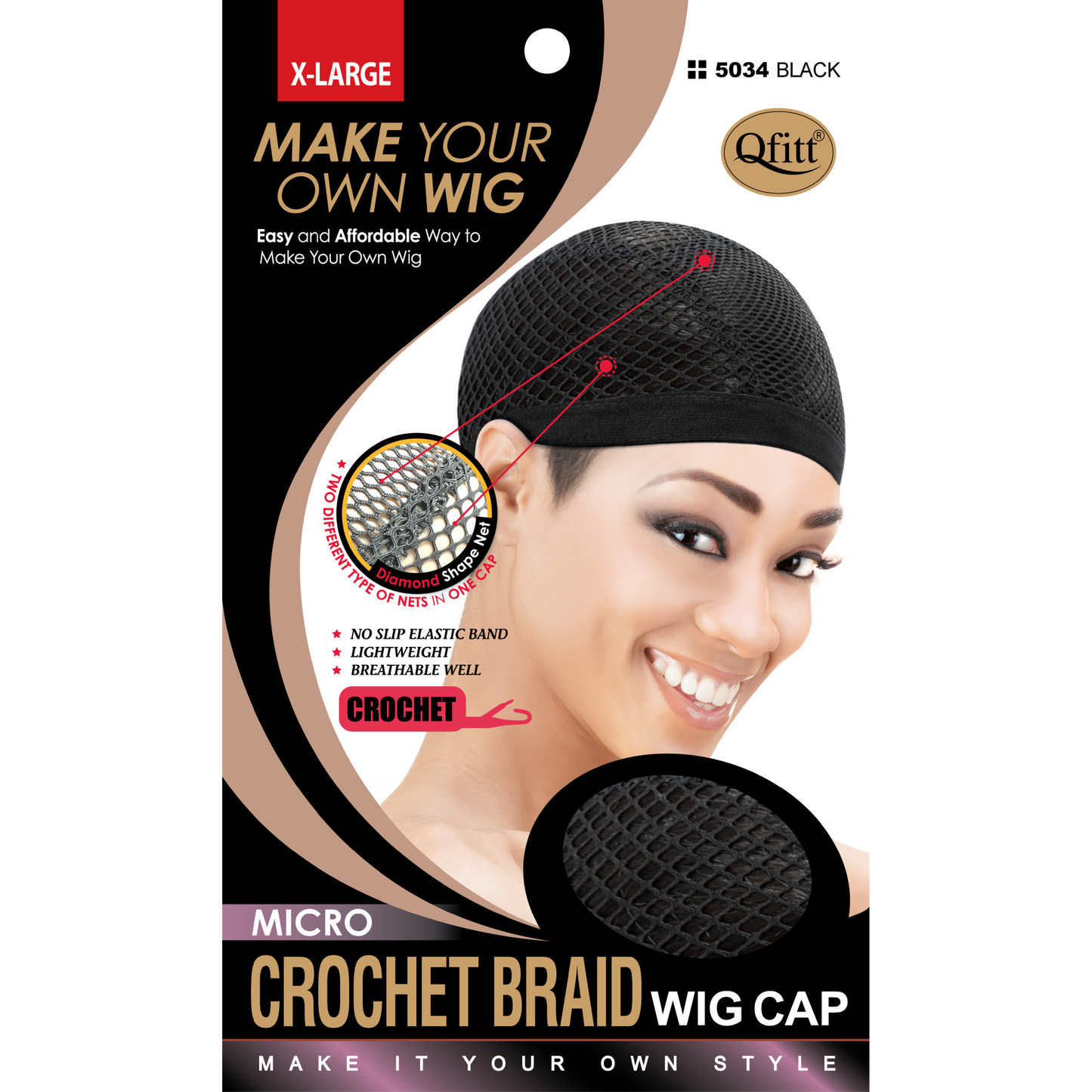 MICRO BRAID CROCHET WIG CAP