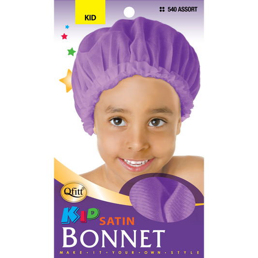 KIDS SATIN BONNET [ASSORT-12 PIECES SET]
