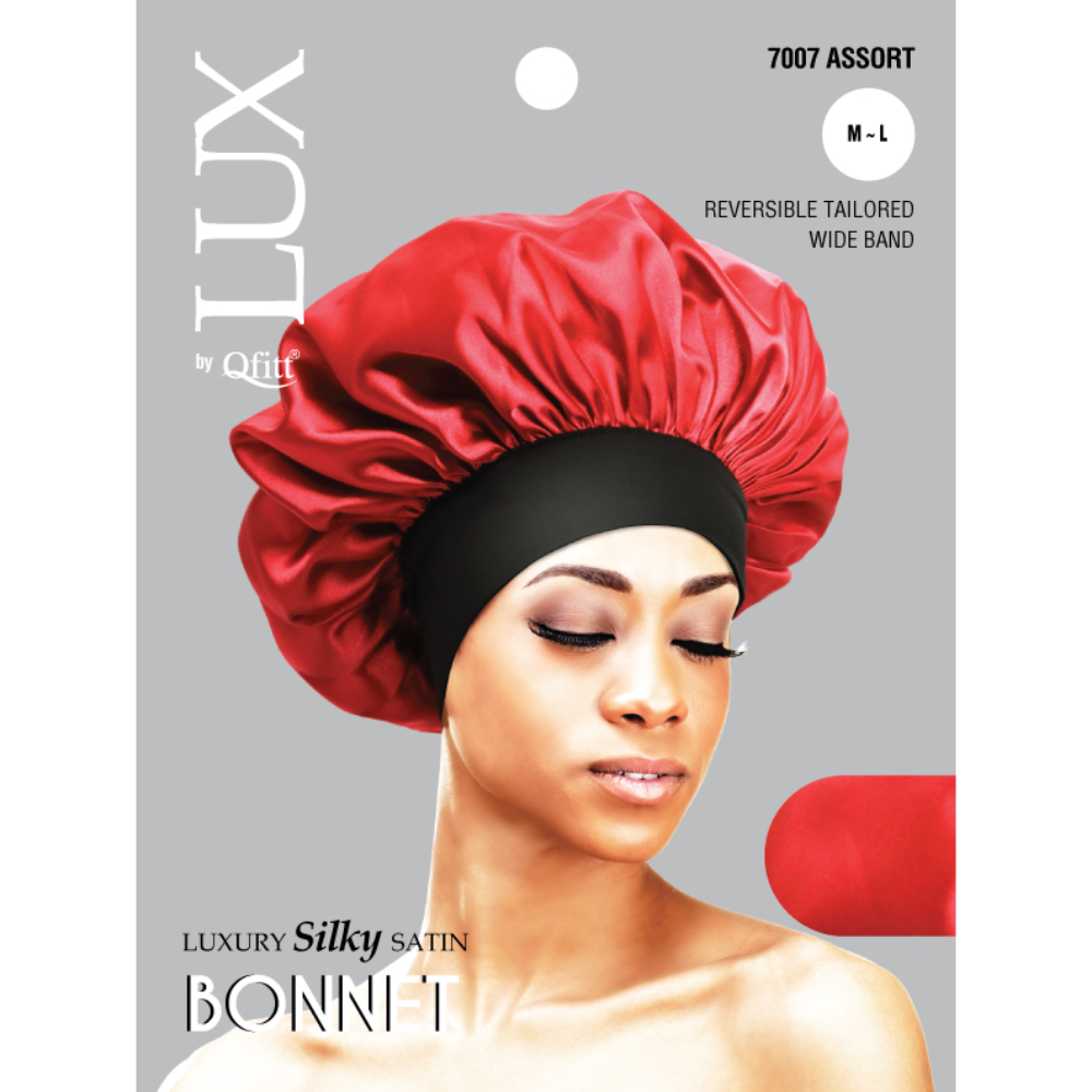 REGULAR LUXURY SILKY SATIN BONNET - SOLID [ASSORT-6 PIECES SET]