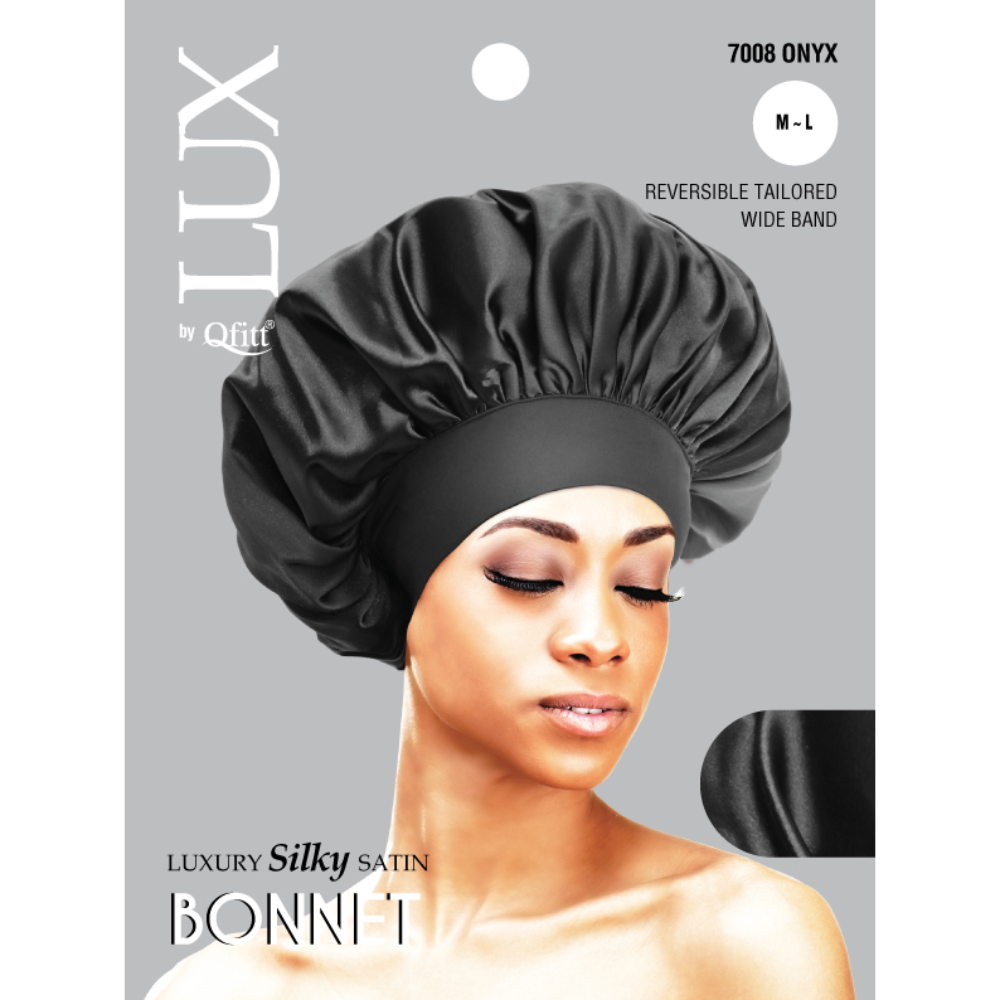 REGULAR LUXURY SILKY SATIN BONNET - SOLID [ONYX]