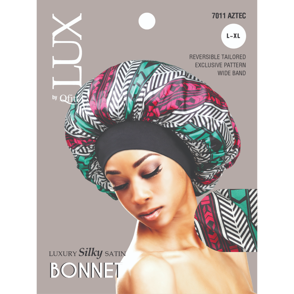 X-LARGE LUXURY SILKY SATIN BONNET - PATTERN [6 PIECES SET]